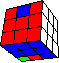 2 corners 2D, 2 edges diagonal back - 2 Ecken 2D, 2 Kanten diagonal hinten