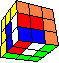cube in cube with stripes in center back - Wrfel im Wrfel mit Streifen im Inneren hinten