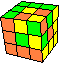 cube with inclosed edge triangle #1 - Wrfel mit eingeschlossenem Kantendreieck #1