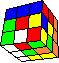 commata cube with little edge triangles back - Kommata Wrfel mit kleinen Kanten Dreiecken hinten