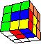 cube in cube in opposite color stripes #2 back - Wrfel im Wrfel in gegenstzlichen Streifenfarben #2 hinten
