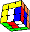 cube in cube in opposite color stripes #3 back - Wrfel im Wrfel in gegenstzlichen Streifenfarben #3 hinten
