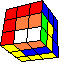 cube in cube in opposite color stripes #4 back - Wrfel im Wrfel in gegenstzlichen Streifenfarben #4 hinten