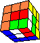 cube in cube in opposite color stripes #1 back - Wrfel im Wrfel in gegenstzlichen Streifenfarben #1 hinten