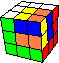 cube in cube with tricolor flags #1 - Wrfel im Wfel mit dreifarbigen Fahnen #1
