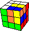 cube in cube with tricolor flags #2 - Wrfel im Wfel mit dreifarbigen Fahnen #2