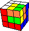 cube in cube with tricolor flags #3 - Wrfel im Wfel mit dreifarbigen Fahnen #3
