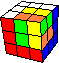 cube in cube with tricolor flags #4 - Wrfel im Wfel mit dreifarbigen Fahnen #4