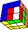 cube in cube with tricolor flags #2 back - Wrfel im Wfel mit dreifarbigen Fahnen #2 hinten