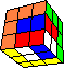 cube in cube with tricolor flags #3 back - Wrfel im Wfel mit dreifarbigen Fahnen #3 hinten