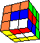 cube in cube with tricolor flags #4 back - Wrfel im Wfel mit dreifarbigen Fahnen #4 hinten