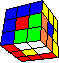 cube in cube with triangle in center back - Wrfel im Wrfel mit Triangel im Zentrum hinten