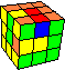 three flags in in cube in cube #2 - drei Fahnen im Wrfel im Wrfel #2