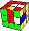 three flags in in cube in cube #5 - drei Fahnen im Wrfel im Wrfel #5