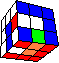 three flags in in cube in cube #2 back - drei Fahnen im Wrfel im Wrfel #2 hinten