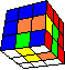 three flags in in cube in cube #4 back - drei Fahnen im Wrfel im Wrfel #4 hinten