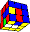 three flags in in cube in cube #6 back - drei Fahnen im Wrfel im Wrfel #6 hinten