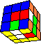 three flags in in cube in cube #1 back - drei Fahnen im Wrfel im Wrfel #1 hinten