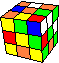synthetic cube of 3D and 2D elements- synthetischer Wrfel von 3D und 2D Elementen