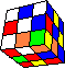 synthetic cube of 3D and 2D elements back- synthetischer Wrfel von 3D und 2D Elementen hinten